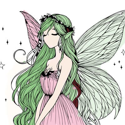 ethereal realistic fairy girl