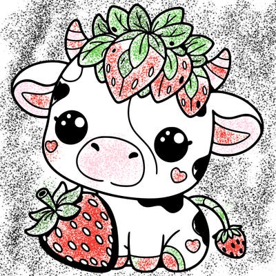 cute strawberry cow