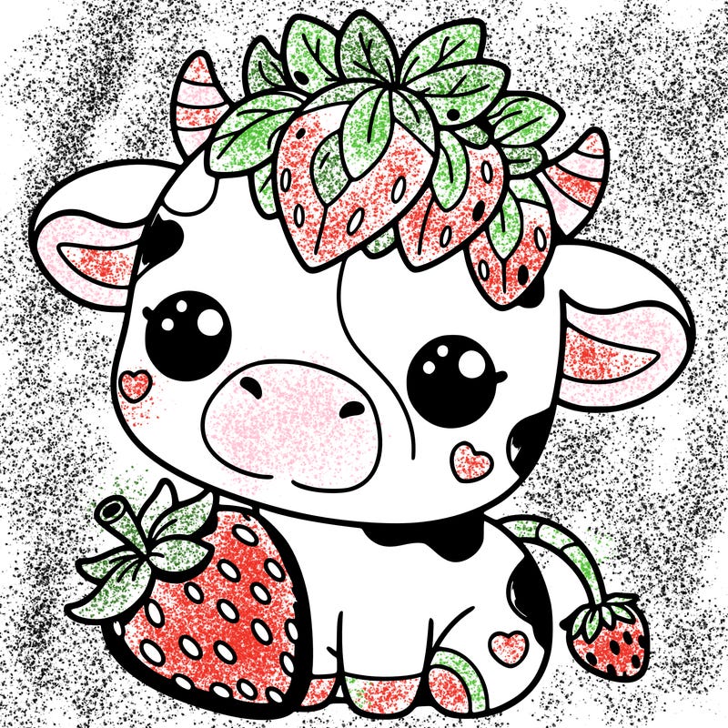 cute strawberry cow