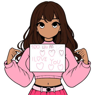 girl holding a blank sign in a long sleeve crop top