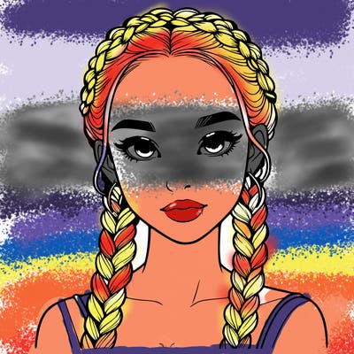 realistic girl with braids