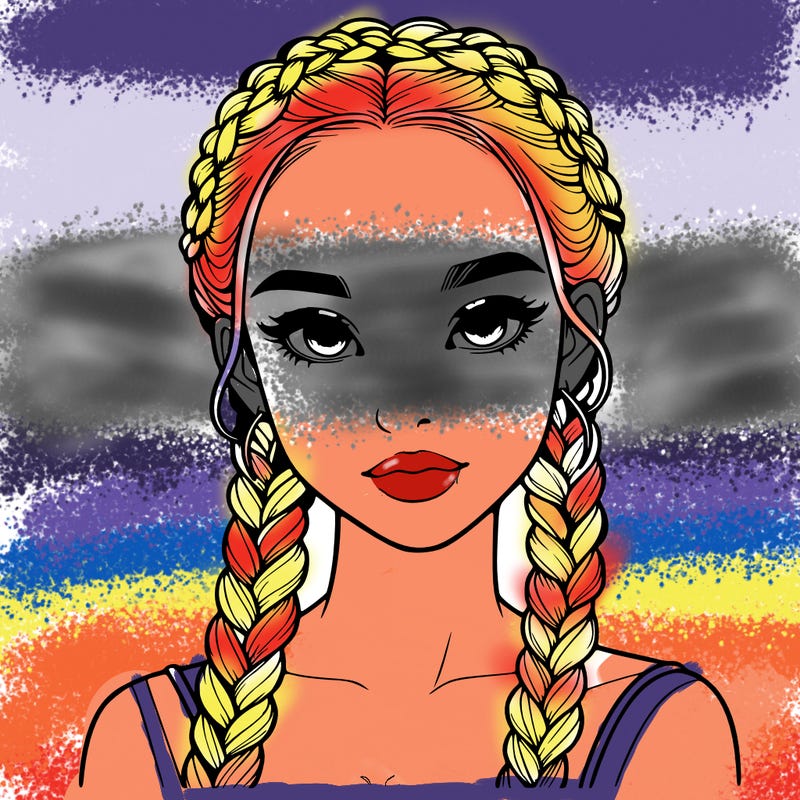 realistic girl with braids