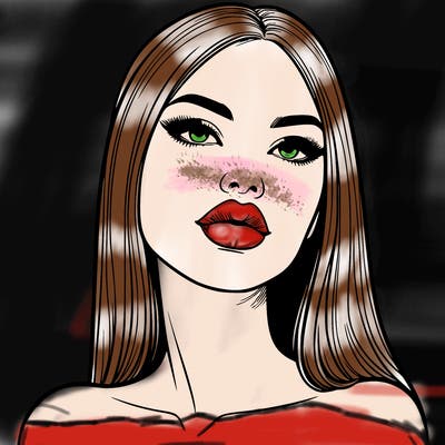 realistic woman with full lips