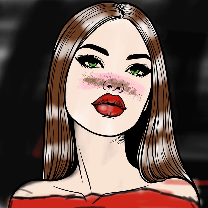 realistic woman with full lips