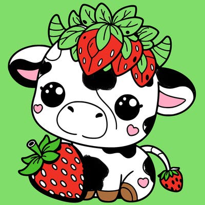 cute strawberry cow
