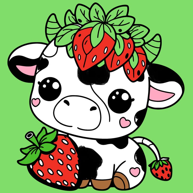 cute strawberry cow
