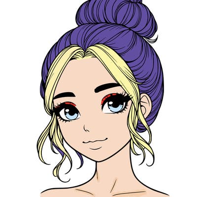 realistic pretty girl with hair in bun