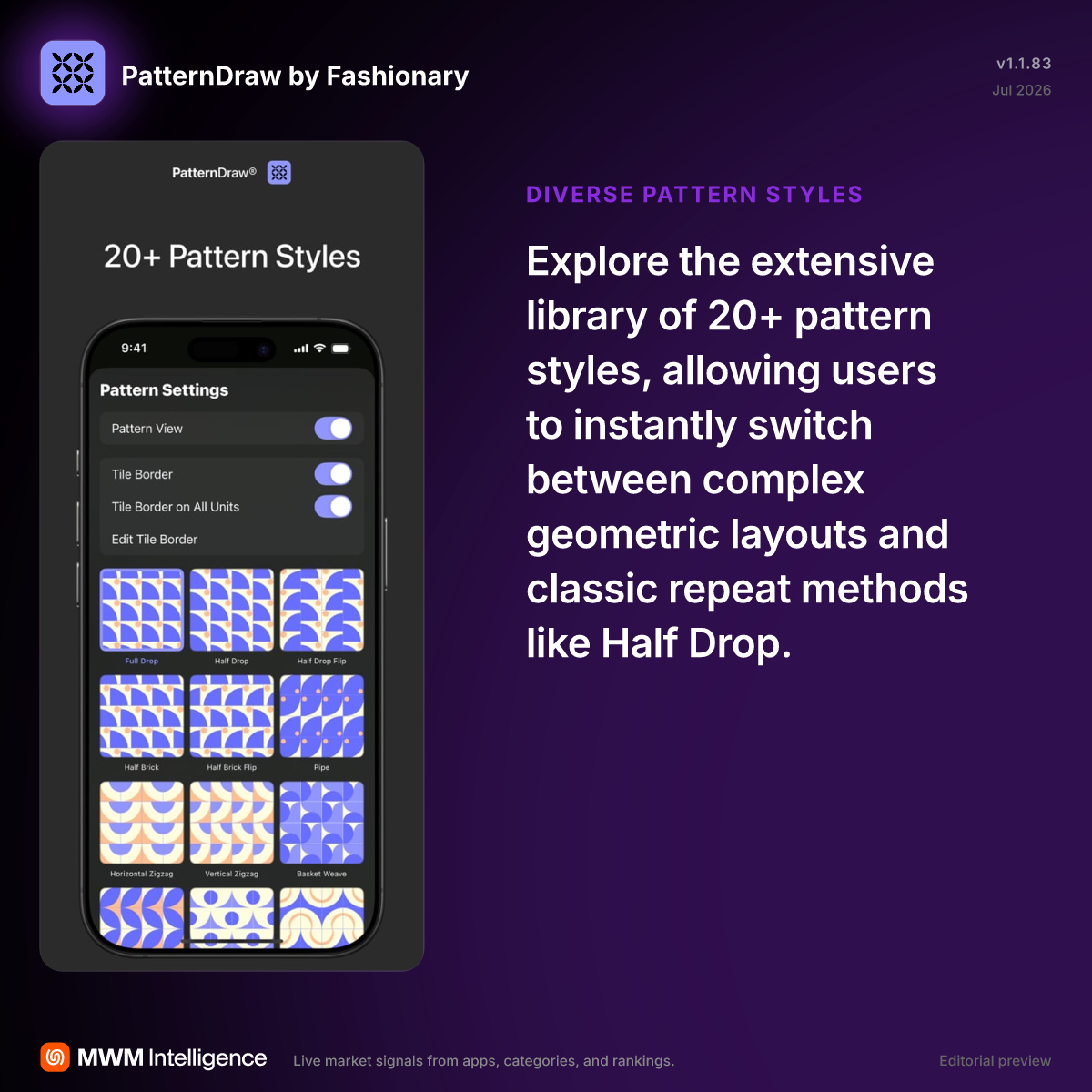 PatternDraw by Fashionary - Graphics & Design App | MWM