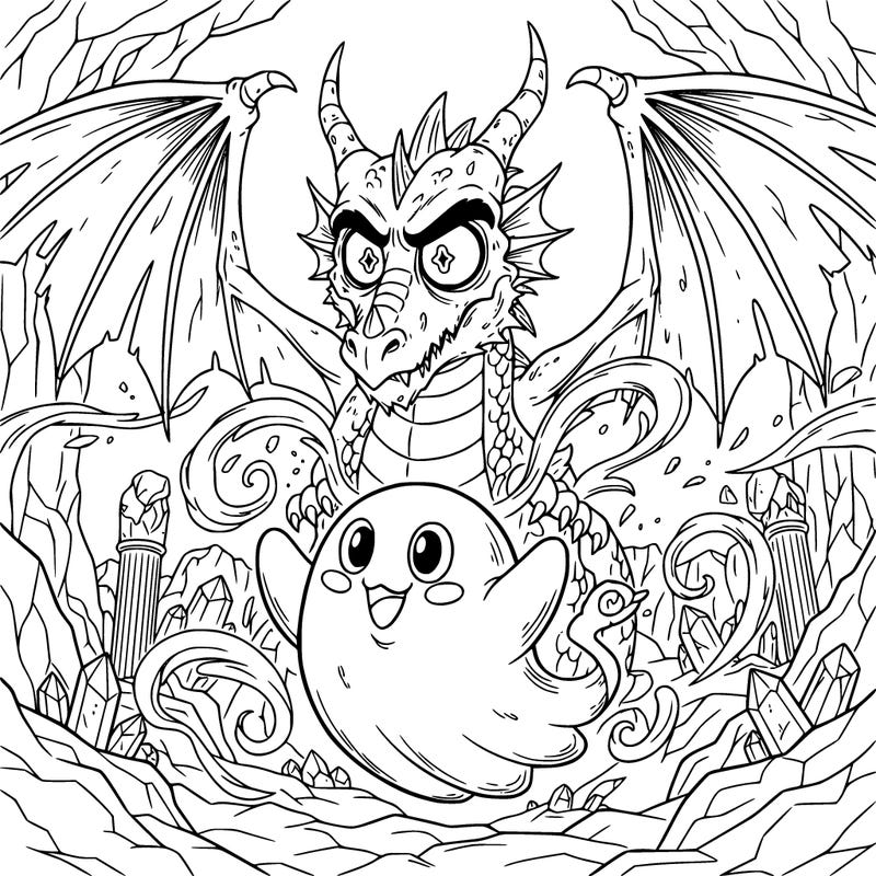 a picture of a zombie dragon, a ghost underground