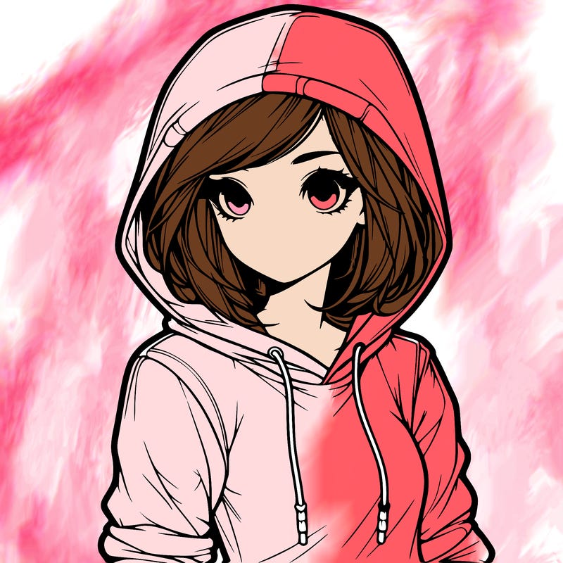 realistic girl with hoodie