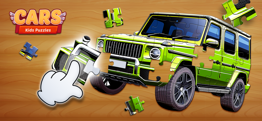Truck Games Epic Jigsaw Puzzle - Interactive jigsaw puzzle featuring a bright green off road vehicle for kids