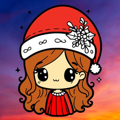christmas hat girl