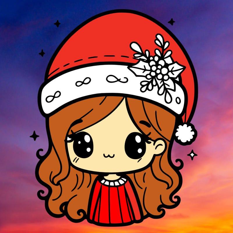 christmas hat girl