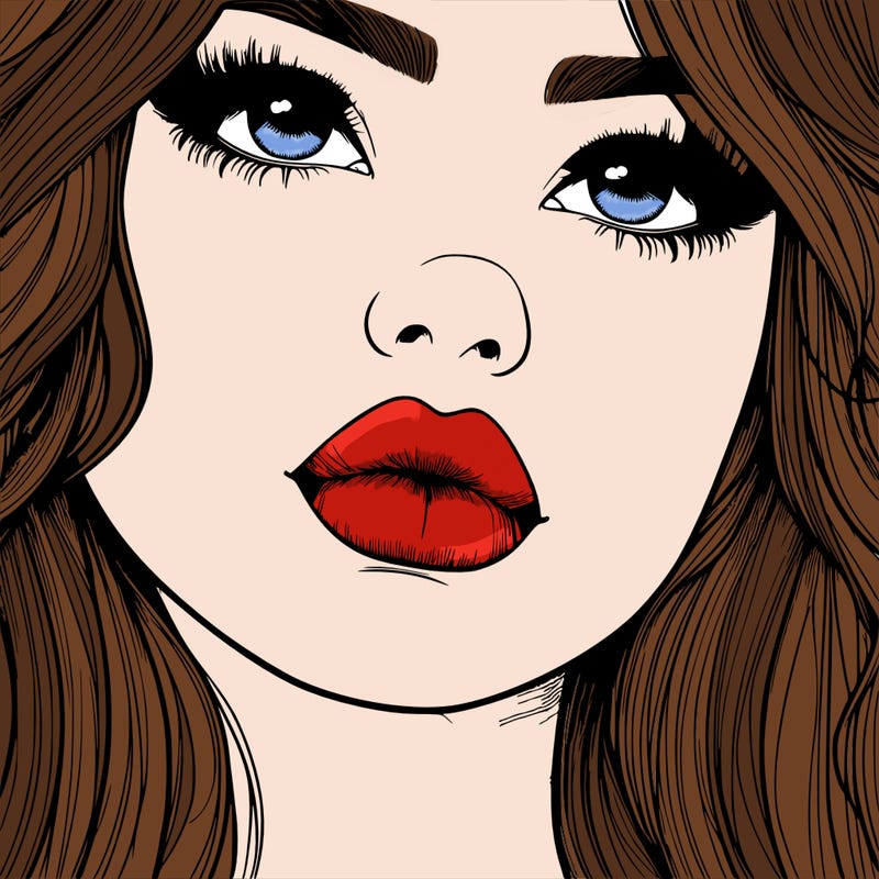 really realistic girl with lips