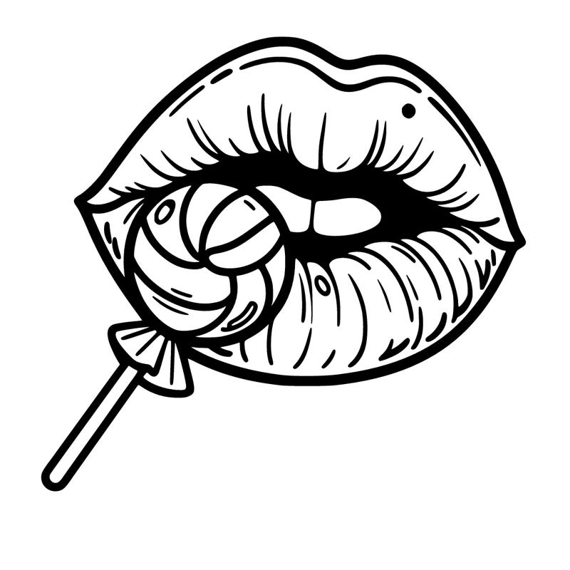 lips with lolipop