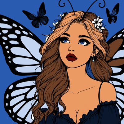 butterfly fairy realistic girl