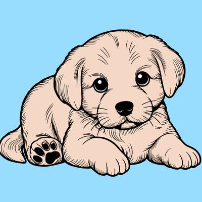 a cute realistic puppy