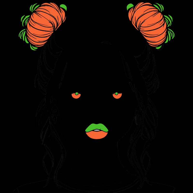 realistic girl with two buns in hair and lips