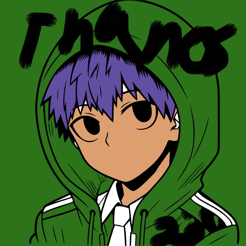 manga character with a hoodie