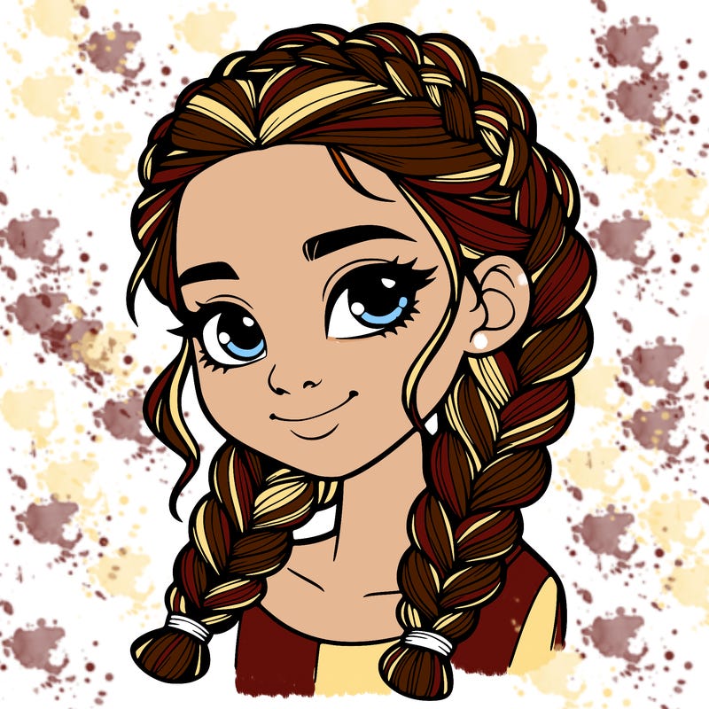 girl with braids realistic