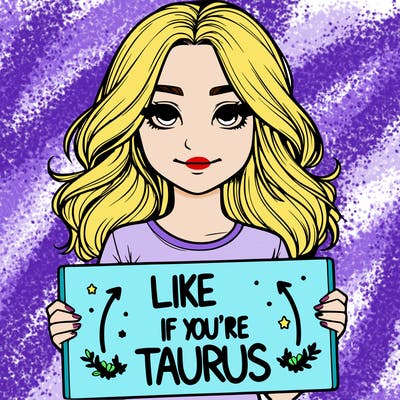 realistic girl holding a sign that says like if you’re taurus