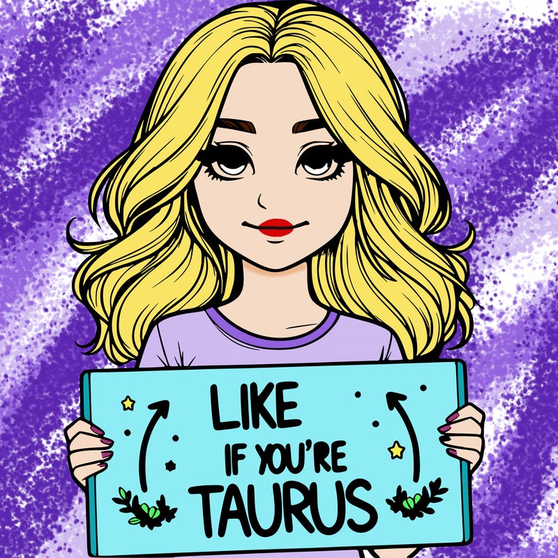 realistic girl holding a sign that says like if you’re taurus