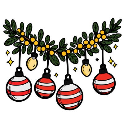 christmas garland with big bulbs