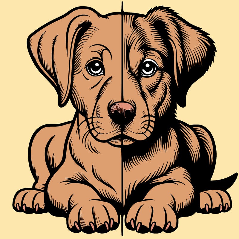 realistic dog split picture