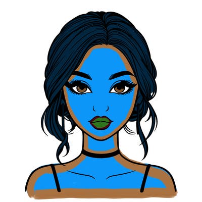 realistic girl with makeup on