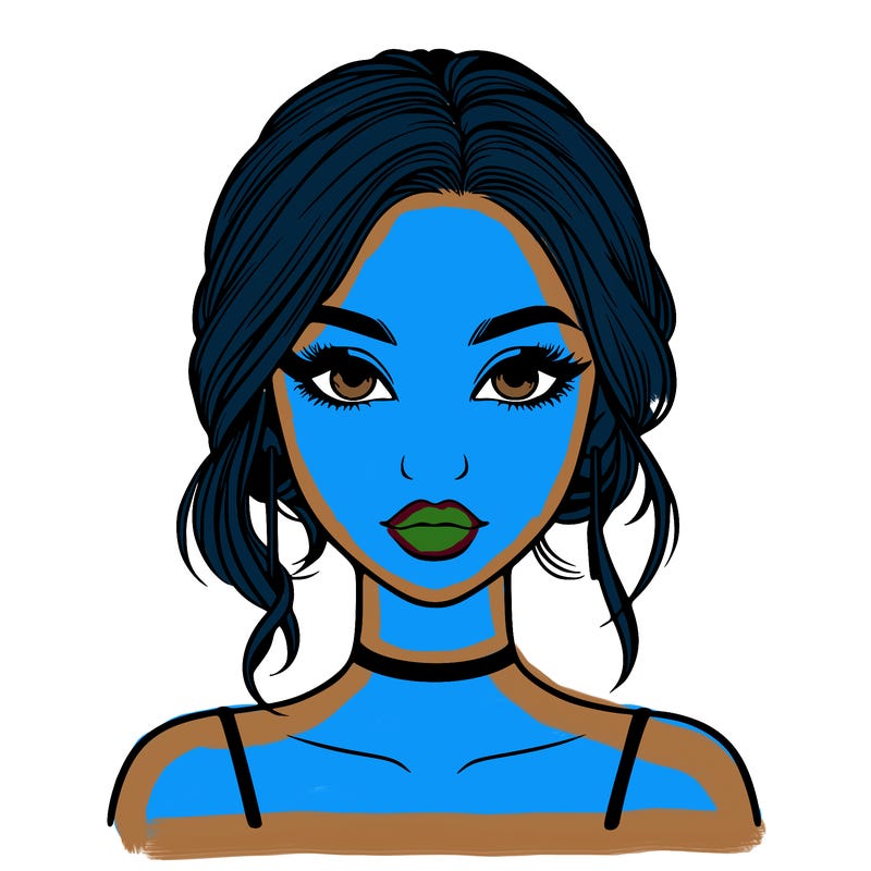 realistic girl with makeup on