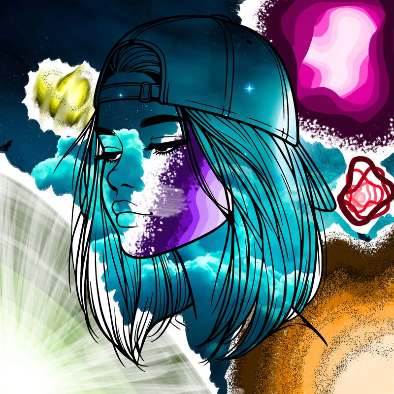 realistic  girl with a backwards hat