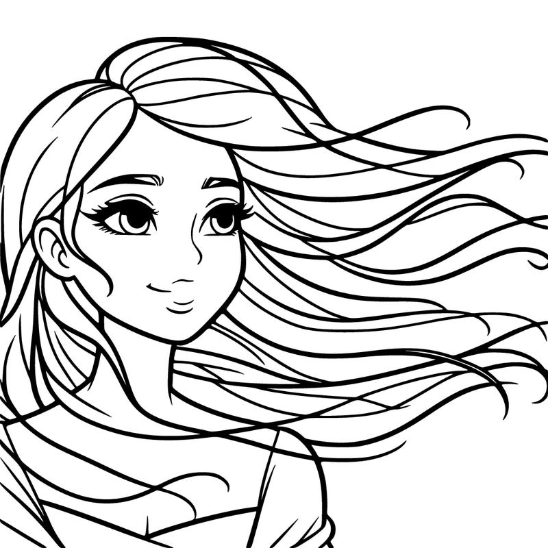 woman with hair blowing in the wind