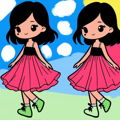 girl in a flowy dress