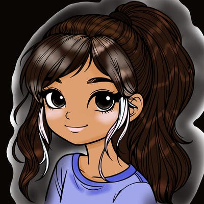 realistic girl with ponytail