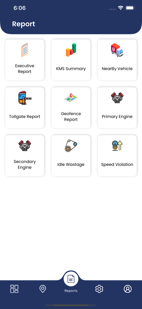 GPSVTS Pro - Dashboard von GPSVTS Pro mit verschiedenen Flottenmanagementberichten wie Geschwindigkeitsüberschreitung und Motorrdaten.