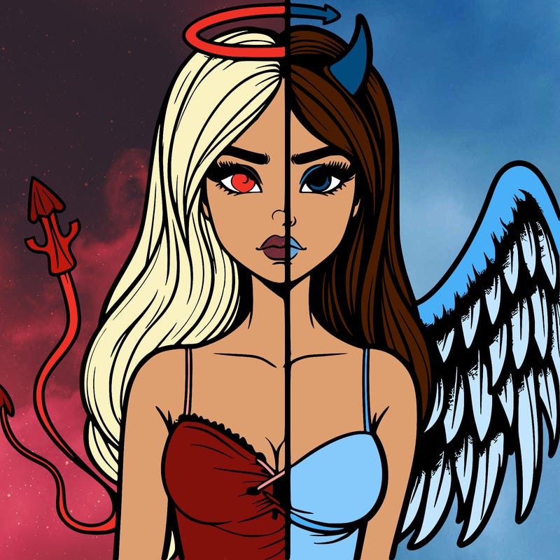 devil vs angel realistic girl