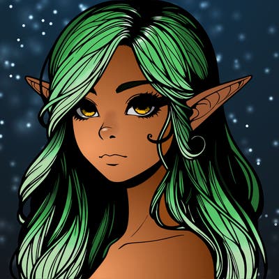 elf girl realistic dark fantasy