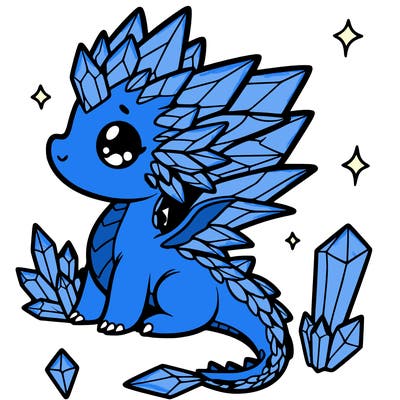 little cute crystal dragon