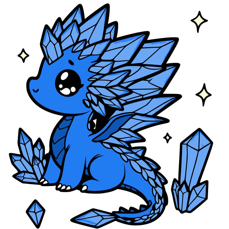 little cute crystal dragon