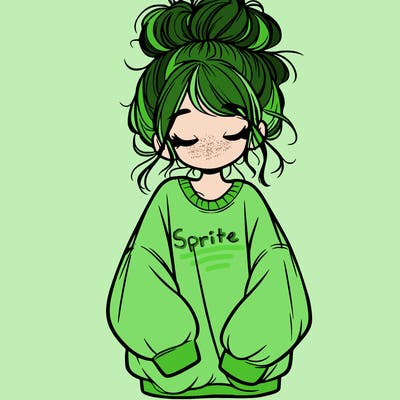 girl with baggy sweatshirt and messy bun