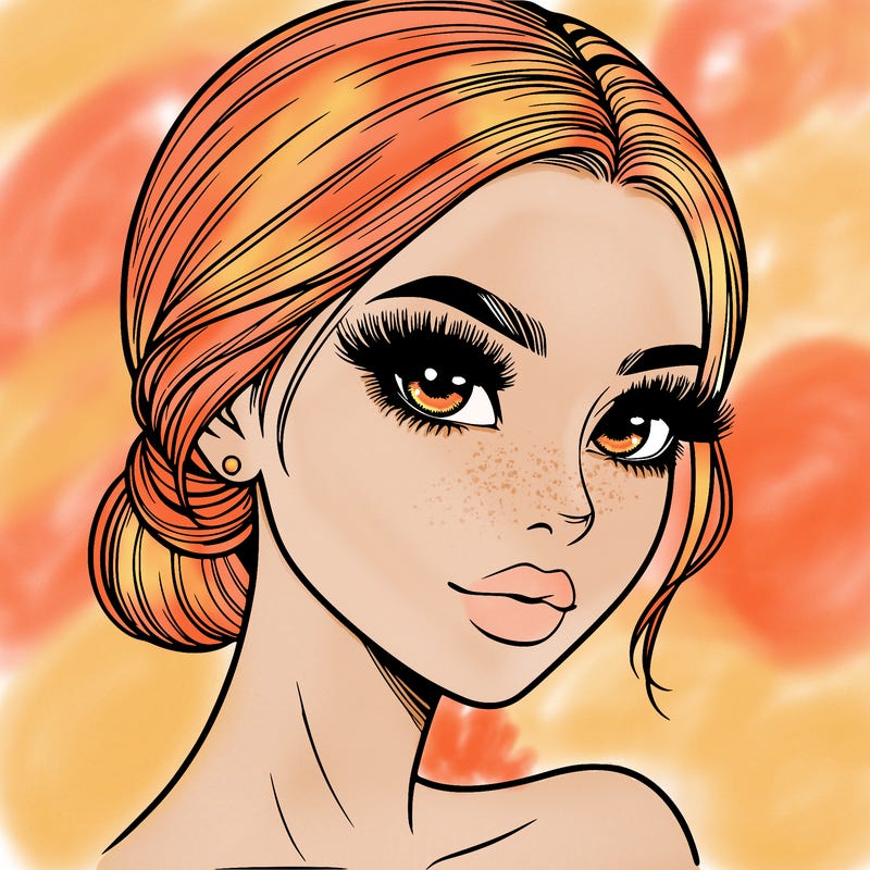 realistic girl with lashes