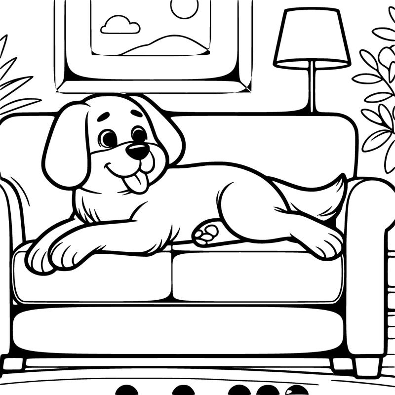 dog laying down on the couch