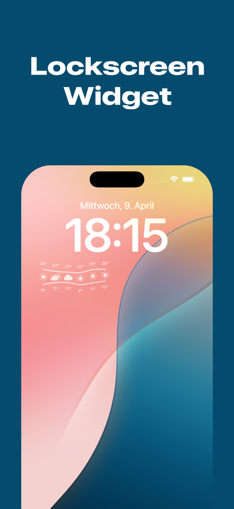 Forecast Weather Graph - Weather forecast graph widget on an iPhone lockscreen showing temperature trends.