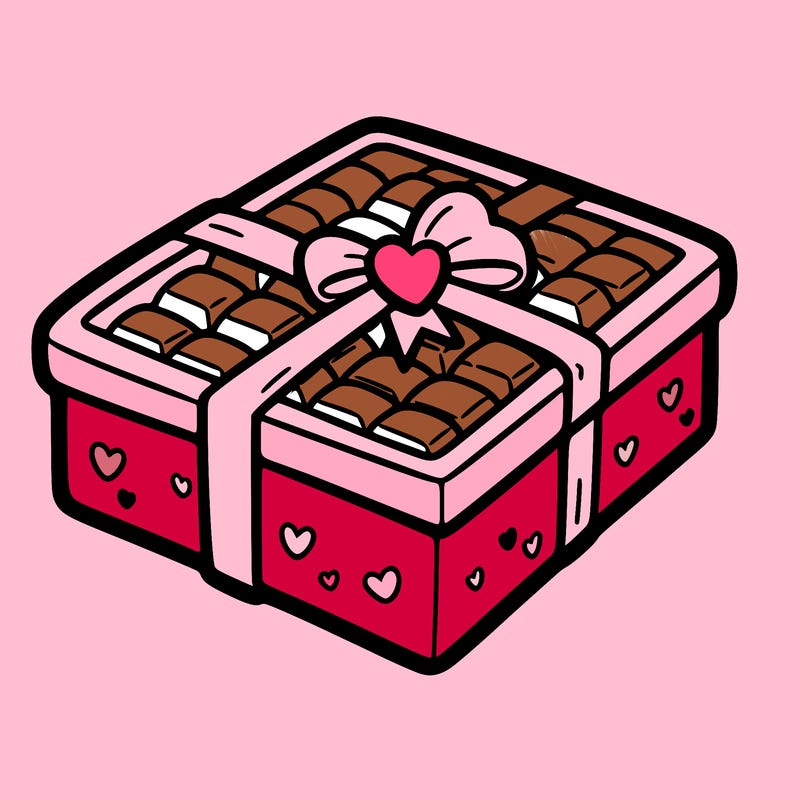 a box of chocolate for valentines day