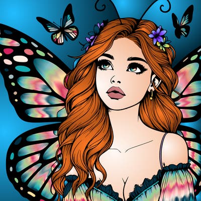 butterfly fairy realistic girl