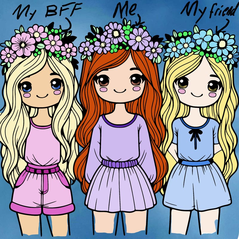 three girls with flower crowns