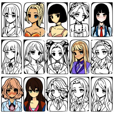 girls that look diffrent anime