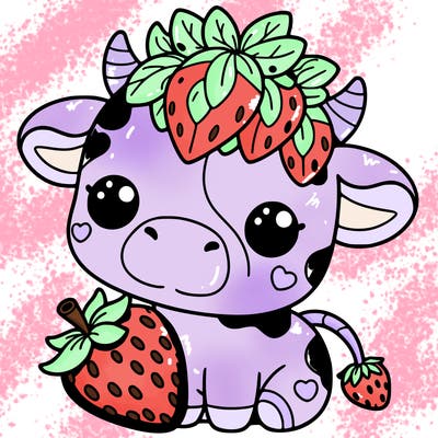 cute strawberry cow