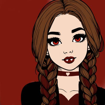 realistic girl with braids