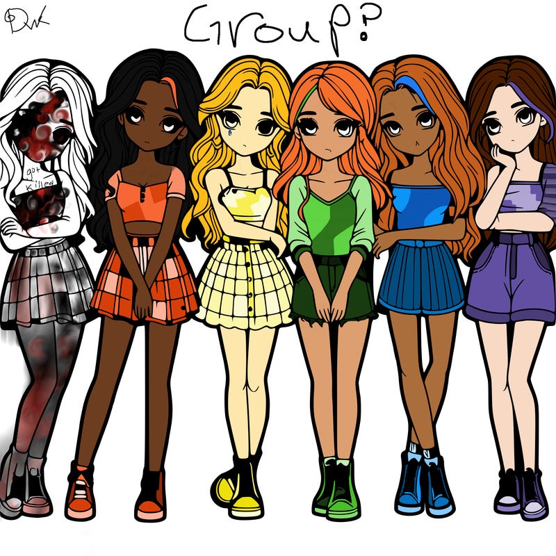 a group of girls realistic